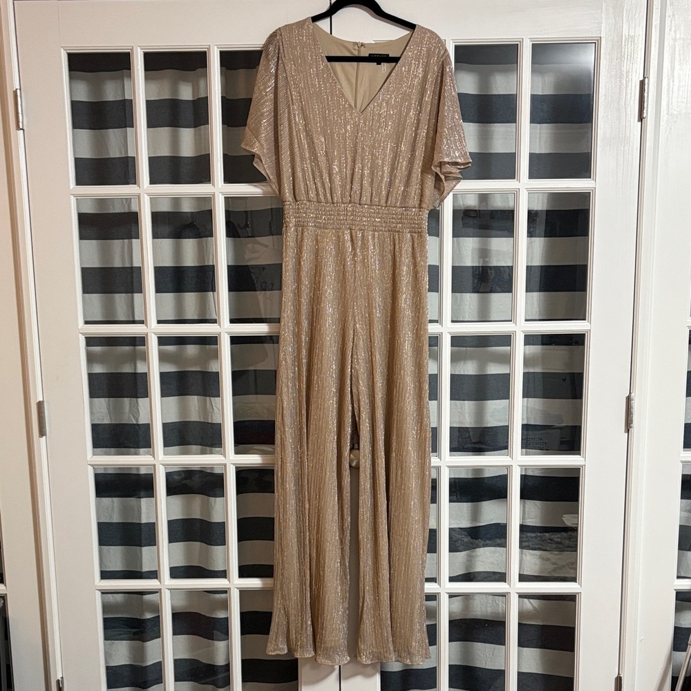 1. State Shimmering Gold Jumpsuit